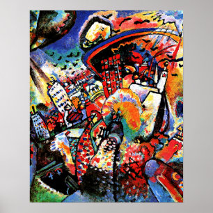 Kandinsky - Moskou I, kleurrijk stadsgezicht Poster