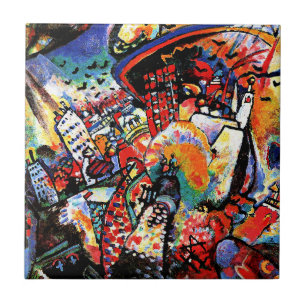 Kandinsky - Moskou I, kleurrijk stadsgezicht Tegeltje