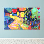 Kandinsky - Murnau Straat met Vrouwen, 1908, Canvas Afdruk (Insitu (Houten vloer))