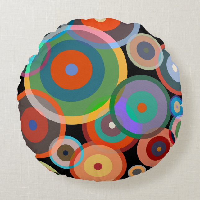 Kandinsky No. 4 Rond Kussen (Voorkant)