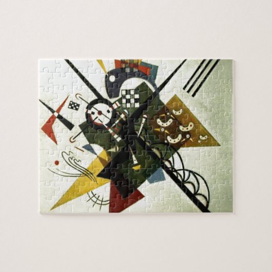 Kandinsky on White II schildert Abstracte kunst Legpuzzel (Horizontaal)