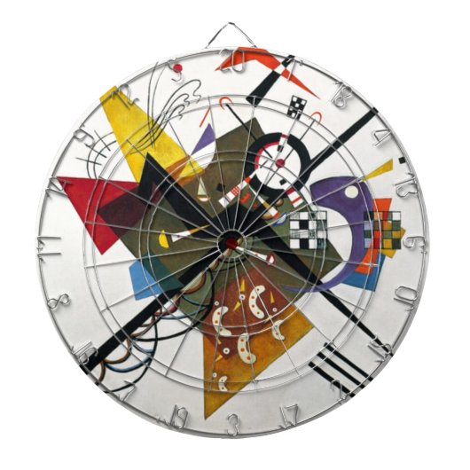 Kandinsky on White Two Abstract schilderen Dartbord (Voorkant)