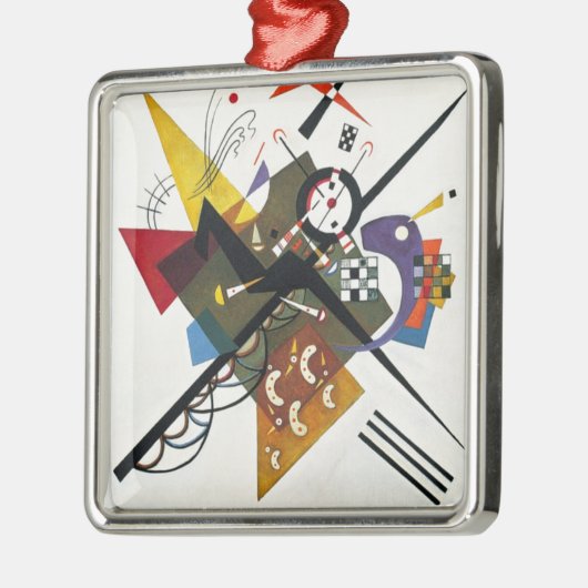 Kandinsky on White Two Abstract schilderen Metalen Ornament (Links)