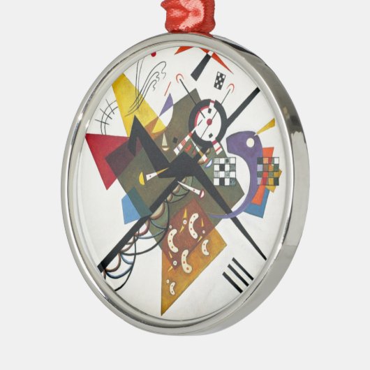 Kandinsky on White Two Abstract schilderen Metalen Ornament (Links)