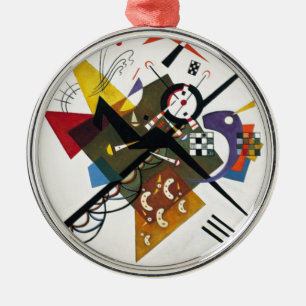 Kandinsky on White Two Abstract schilderen Metalen Ornament