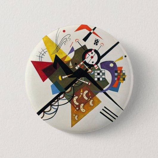 Kandinsky on White Two Abstract schilderen Ronde Button 5,7 Cm (Voorkant)