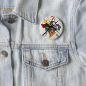 Kandinsky on White Two Abstract schilderen Ronde Button 5,7 Cm (In situ)