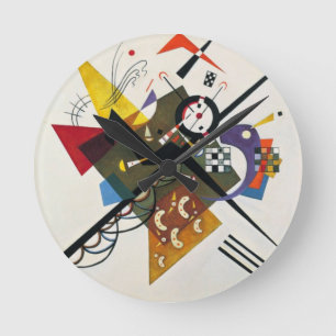 Kandinsky on White Two Abstract schilderen Ronde Klok
