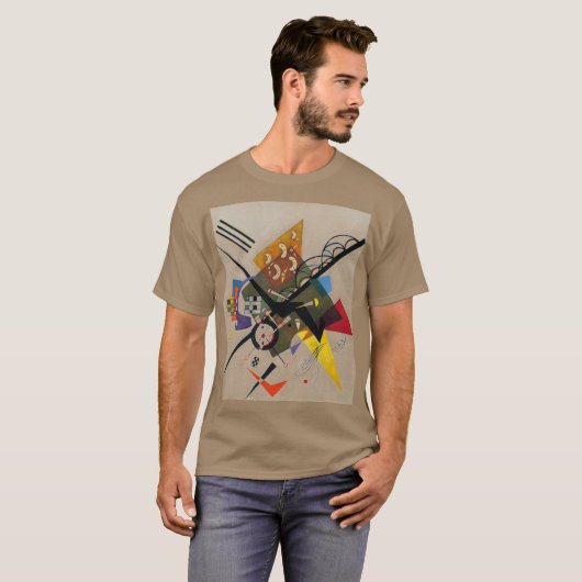 Kandinsky on White Two Abstract schilderen T-shirt (Voorkant volledig)
