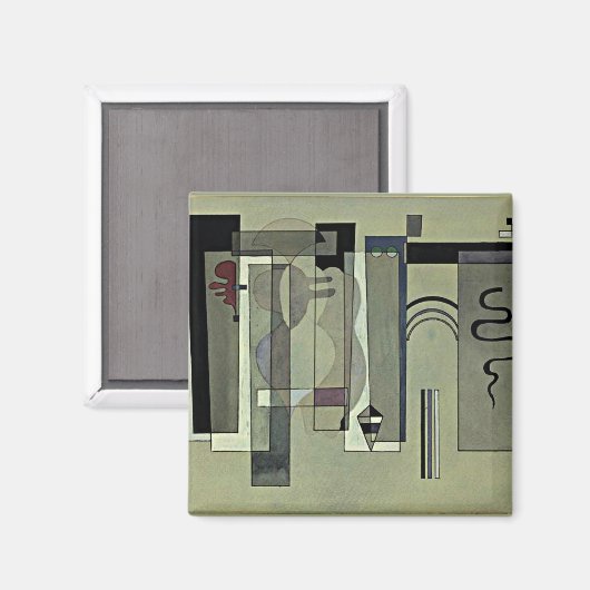 Kandinsky - Oppervlakken samenkomen, abstracte kun Magneet (Voorkant / Achterkant)