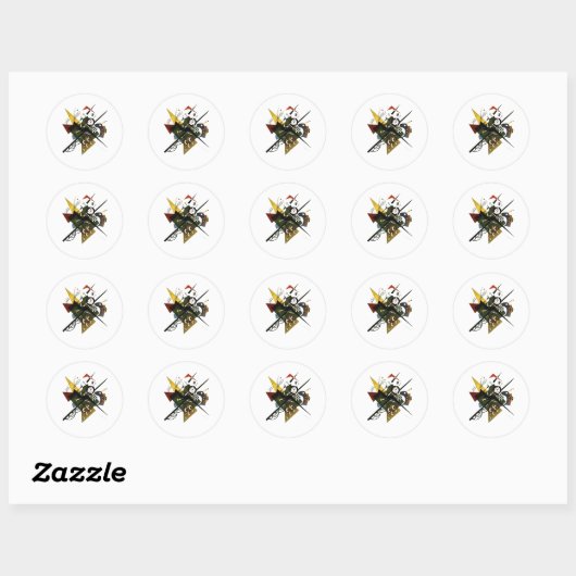 Kandinsky over Wit II - Abstracte expressionistisc Ronde Sticker (Vel)