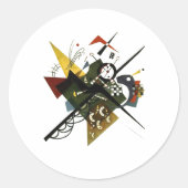 Kandinsky over Wit II - Abstracte expressionistisc Ronde Sticker (Voorkant)