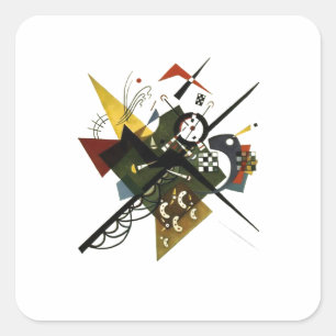 Kandinsky over Wit II - Abstracte expressionistisc Vierkante Sticker
