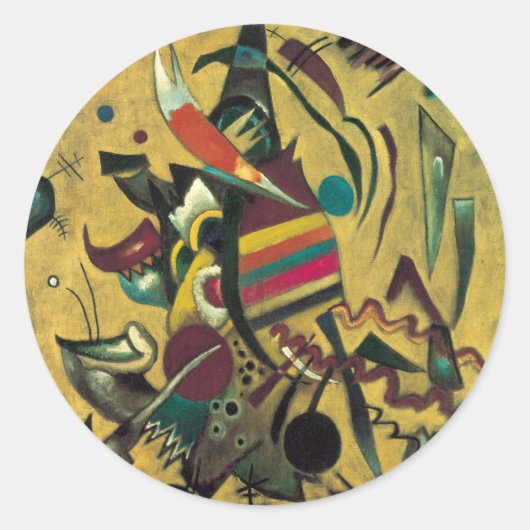 Kandinsky Points Abstract schilderen van canvas Ronde Sticker (Voorkant)