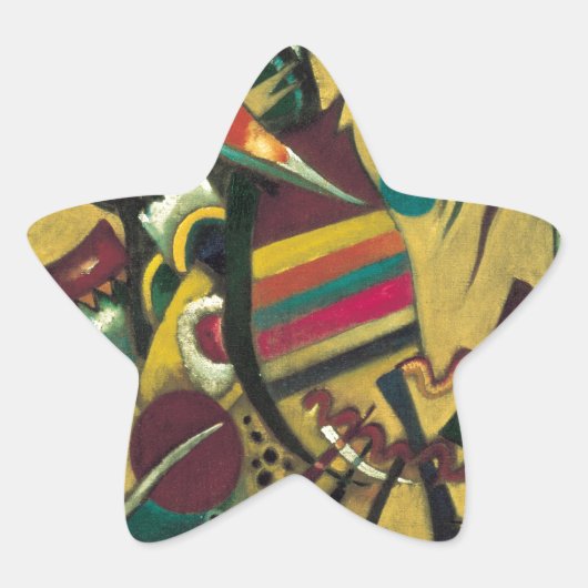 Kandinsky Points Abstract schilderen van canvas Ster Sticker (Voorkant)