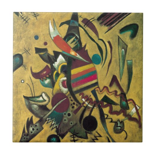 Kandinsky Points Abstract schilderen van canvas Tegeltje (Voorkant)