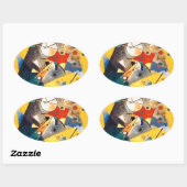 Kandinsky Quiet Harmony Abstracte Art Ovale Sticker (Vel)