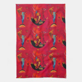 Kandinsky Red Black  Abstract Art Theedoek (Verticaal)