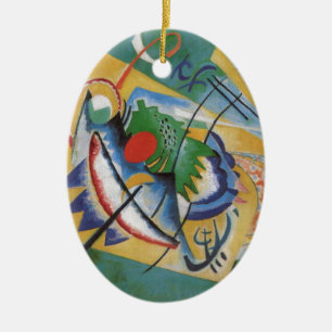 Kandinsky Red Oval Abstract Artwork Green Yellow Keramisch Ornament