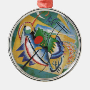 Kandinsky Red Oval Abstract Artwork Green Yellow Metalen Ornament