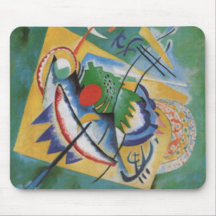 Kandinsky Red Oval Abstract Artwork Green Yellow Muismat