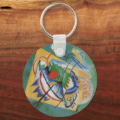 Kandinsky Red Oval Abstract Artwork Green Yellow Sleutelhanger (Voorkant)