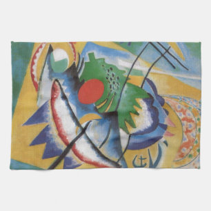 Kandinsky Red Oval Abstract Artwork Green Yellow Theedoek