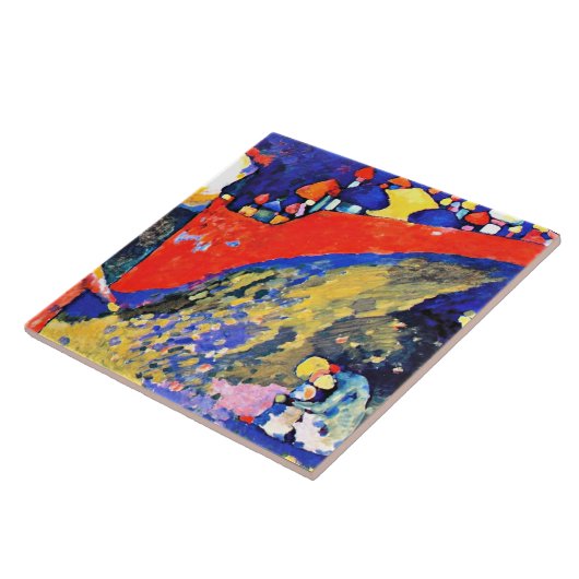 Kandinsky - Rode Muur Bestemming Tegeltje (Zijkant)