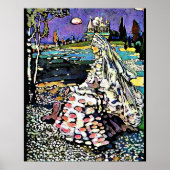 Kandinsky - Russische schoonheid in een landschap Poster (Voorkant)