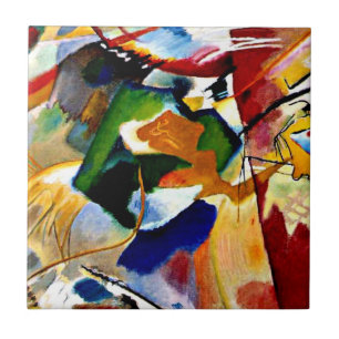 Kandinsky - Schilderij met groene centrum Tegeltje
