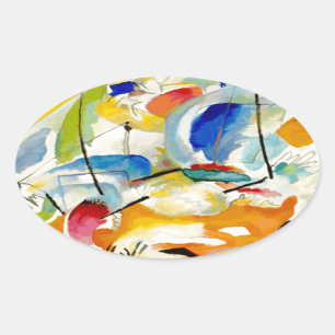 Kandinsky Sea Battle 1913 Ovale Sticker