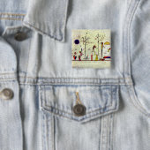 Kandinsky - Serious-Fun, abstracte kunst, Vierkante Button 5,1 Cm (In situ)