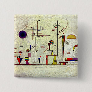 Kandinsky - Serious-Fun, abstracte kunst, Vierkante Button 5,1 Cm
