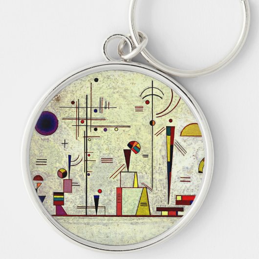 Kandinsky - Serious-Fun, populaire abstracte kunst Sleutelhanger (Voorkant)