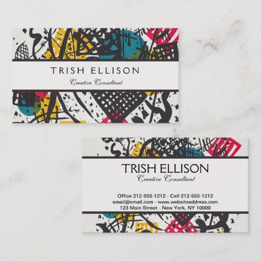 Kandinsky Small Worlds V Abstract Classic Visitekaartje (Voorkant / Achterkant)