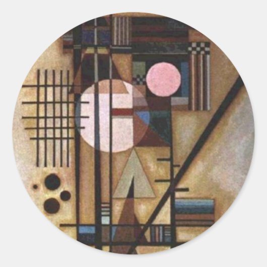 Kandinsky Softed Construction Ronde Sticker (Voorkant)