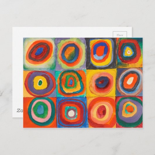Kandinsky Squares Concentric Circles Briefkaart (Voorkant / Achterkant)