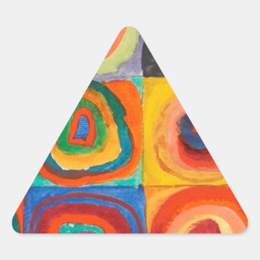 Kandinsky Squares Concentric Circles Driehoek Sticker (Voorkant)