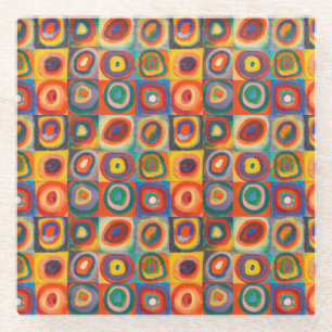 Kandinsky Squares Concentric Circles Glazen Onderzetter