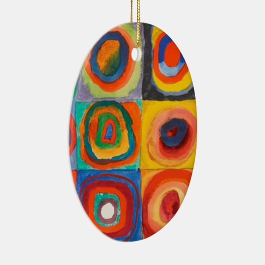 Kandinsky Squares Concentric Circles Keramisch Ornament (Rechts)