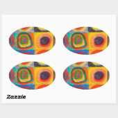 Kandinsky Squares Concentric Circles Ovale Sticker (Vel)