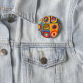 Kandinsky Squares Concentric Circles Ronde Button 5,7 Cm (In situ)
