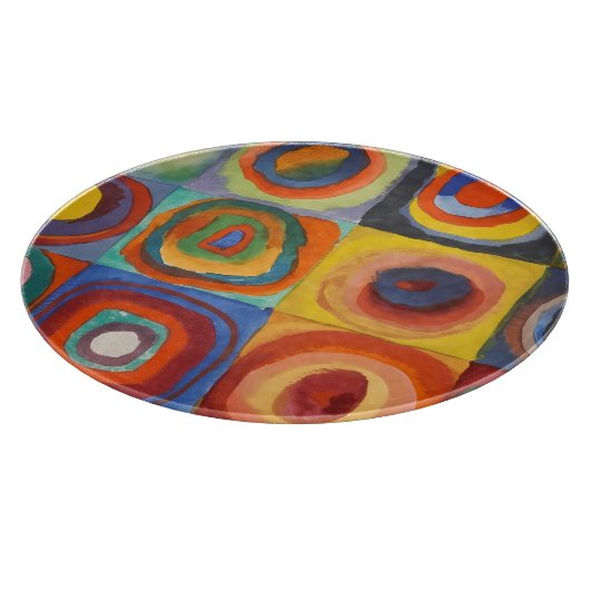 Kandinsky Squares Concentric Circles Snijplank (Hoek)