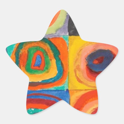 Kandinsky Squares Concentric Circles Ster Sticker (Voorkant)