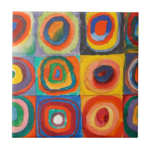 Kandinsky Squares Concentric Circles Tegeltje