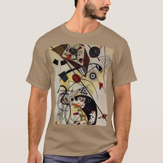 Kandinsky Transverse Unbroken Line Pebble T-shirt (Voorkant)