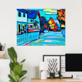 Kandinsky - Twee Huizen Poster (Thuiskantoor)