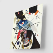 Kandinsky - Twee Zwarte Vlekken, kleurrijke abstra Vierkante Klok (Hoek)