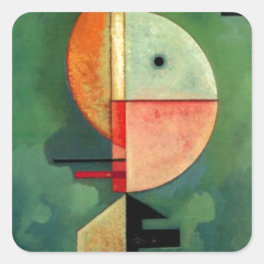 Kandinsky Upward Abstract schilderen Vierkante Sticker (Voorkant)