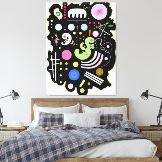 KANDINSKY - VARIEGATED BLACK (Noir bigarré) - 1935 Canvas Afdruk (Insitu (Slaapkamer))